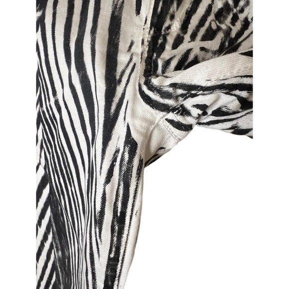 Joes Black And White Striped Wood Grain Print Straight Leg Pants W26 - Picture 3 of 10